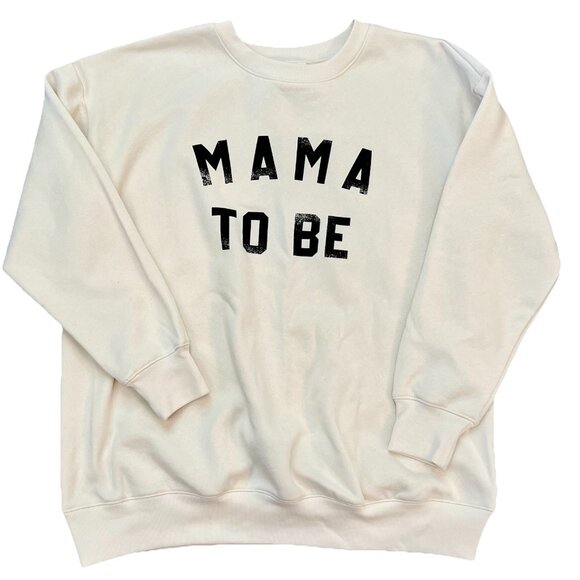 NEW Isabel Maternity Long Sleeve MAMA Embroidered Sweatshirt Size LARGE - Picture 1 of 7